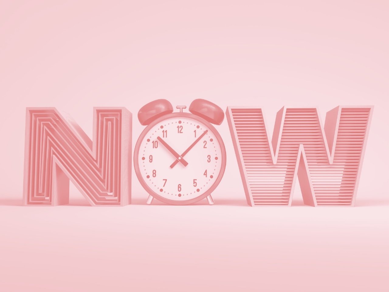 Decorated "now" letters