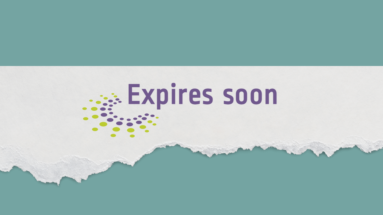 Torn piece of paper with text that looks like the Vyvanse logo, but it reads: expires soon. Depicts the impending expiration of the Vyvanse patent.