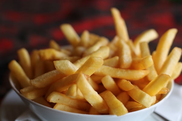 a bowl of fresh french fries