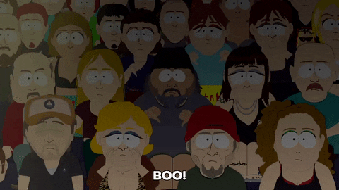 southpark gif of booing crowd