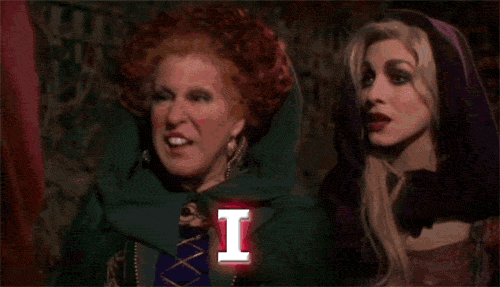gif. a witch from the movie hocus pocus yelling, "i am calm!"