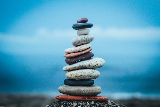 stones stack upon each other to symbolize mindfulness