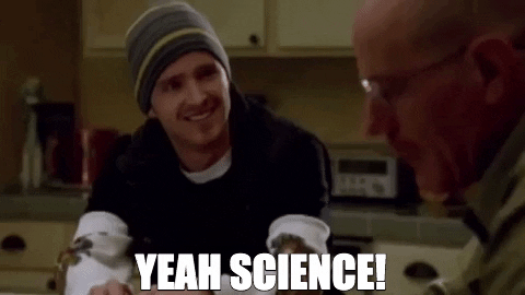 Breaking Bad Aaron GIF saying "yeah science!"