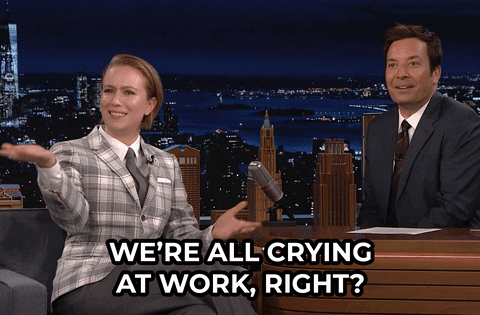 Jimmy Fallon GIF: We're all crying at work, right?