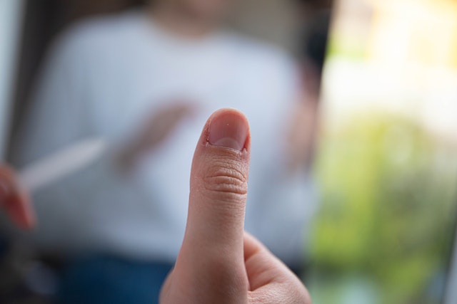 A nail bitten down too much; short nails; body focused repetitive behavior